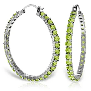 6 Carat 14K Solid White Gold Peridot In The Sky Peridot Earrings