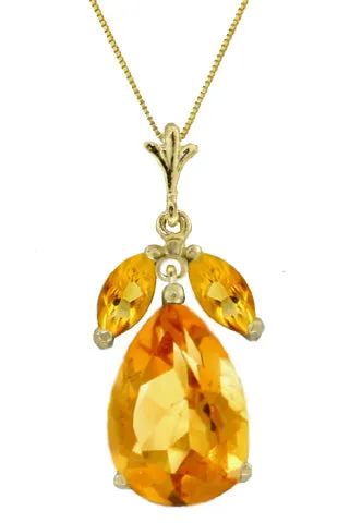 6.5 Carat 14K Solid White Gold Rubiescon Citrine Necklace