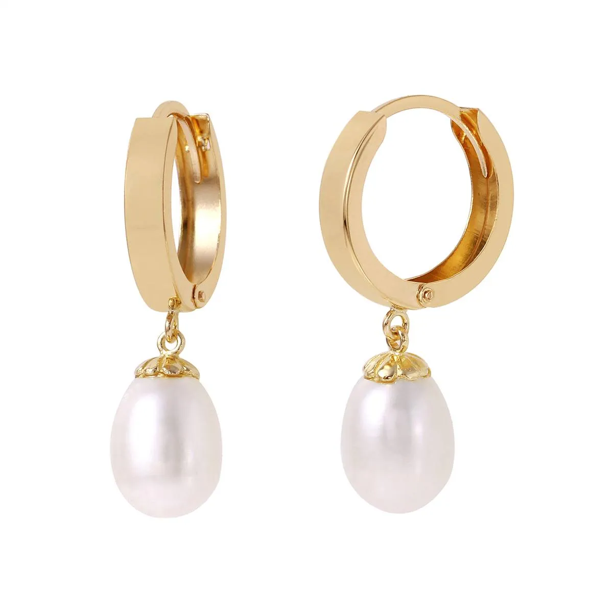8 Carat 14K Solid Yellow Gold Bellissima Pearl Earrings