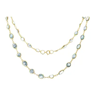 9ct Yellow Gold Aquamarine Necklace