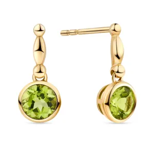 9ct Yellow Gold Peridot Stud Earrings