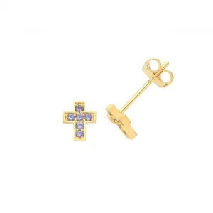 9ct Yellow Gold SA Cross Stud Earrings ES1638