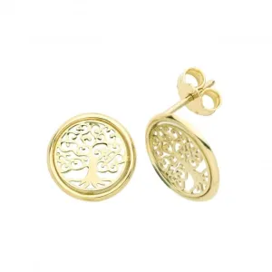 9ct Yellow Gold Tree Of Life Stud Earrings ES639