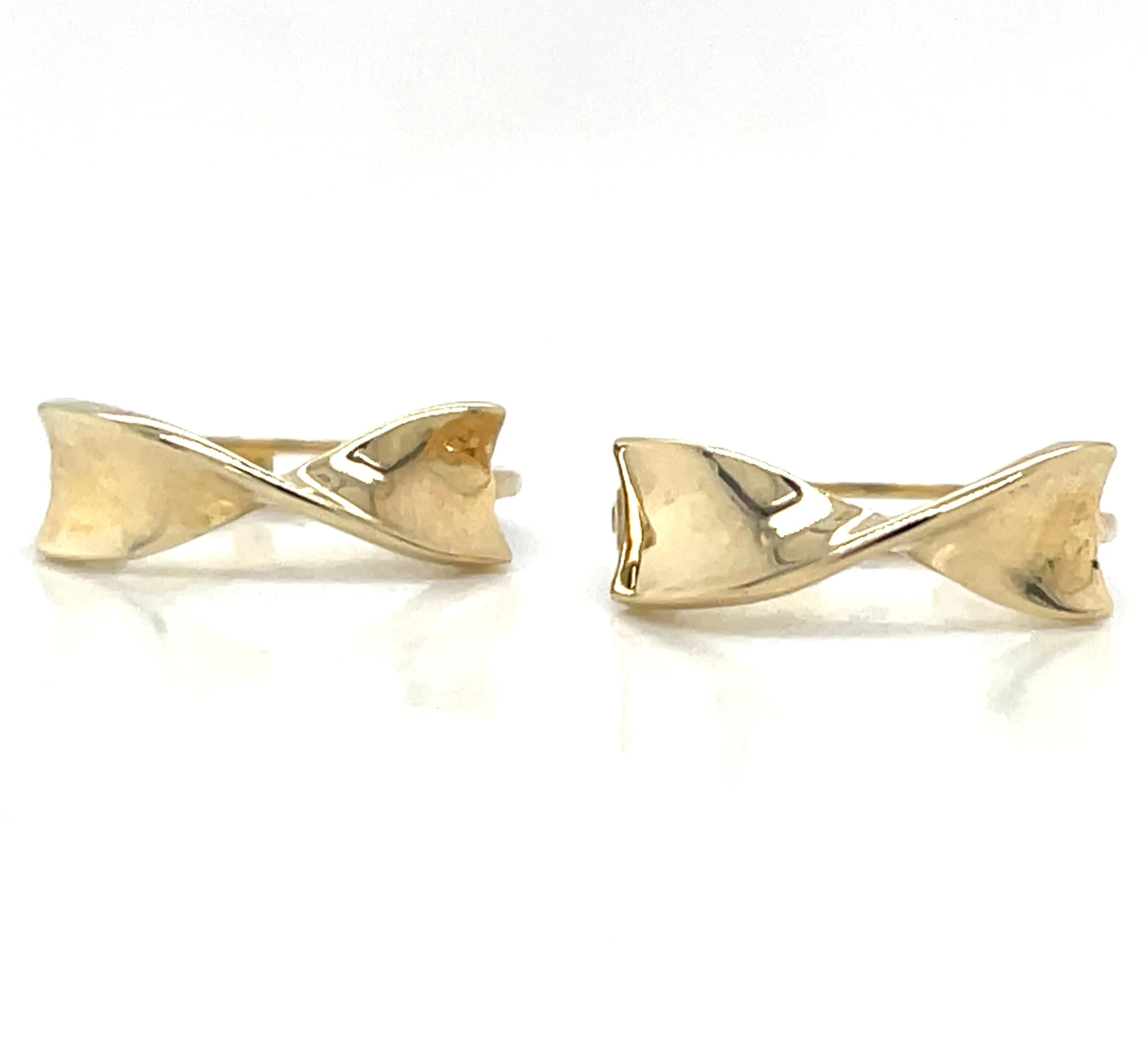9ct Yellow Gold X Twist Hoop Earrings