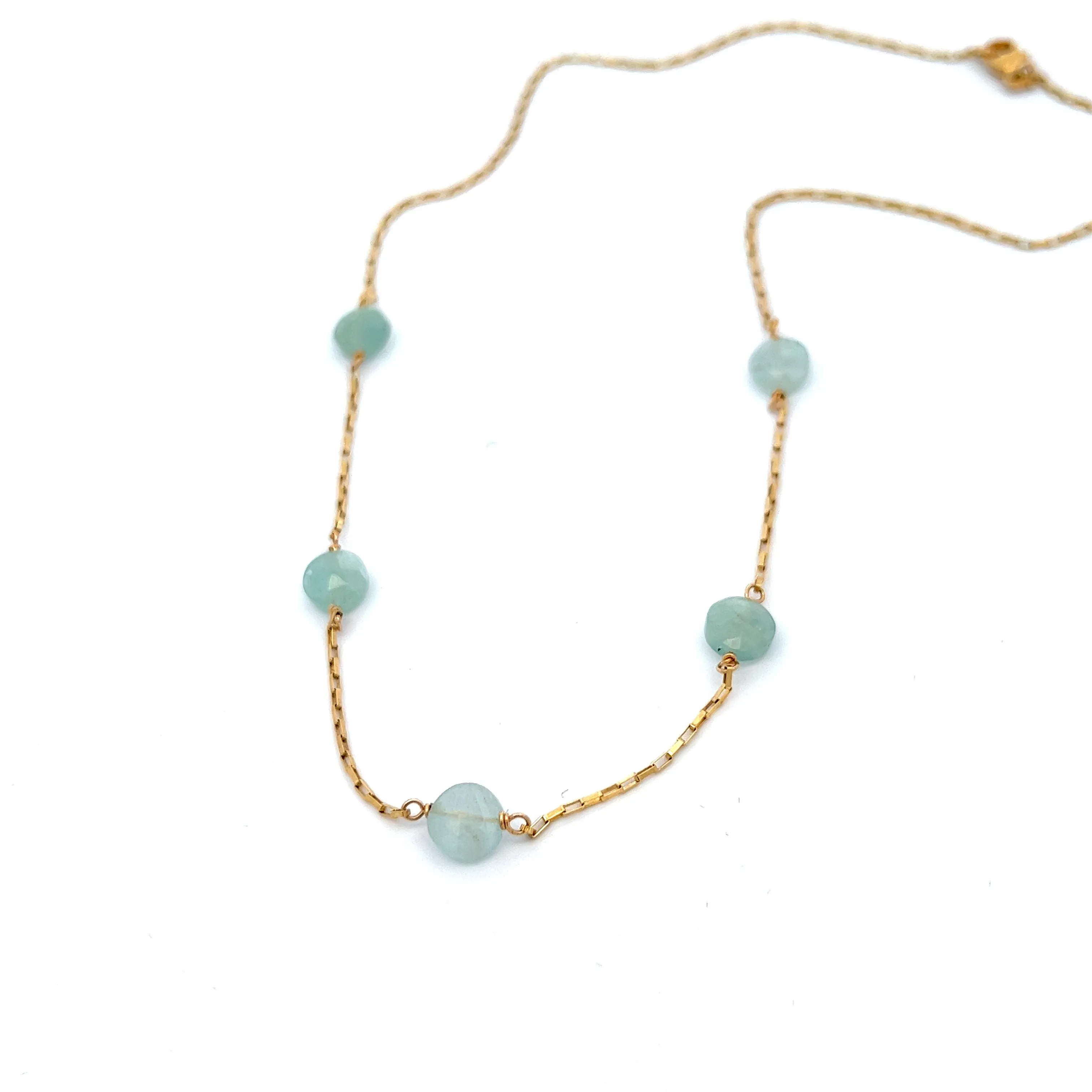 aegean - aquamarine five-station necklace