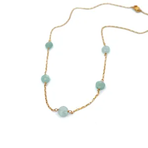 aegean - aquamarine five-station necklace