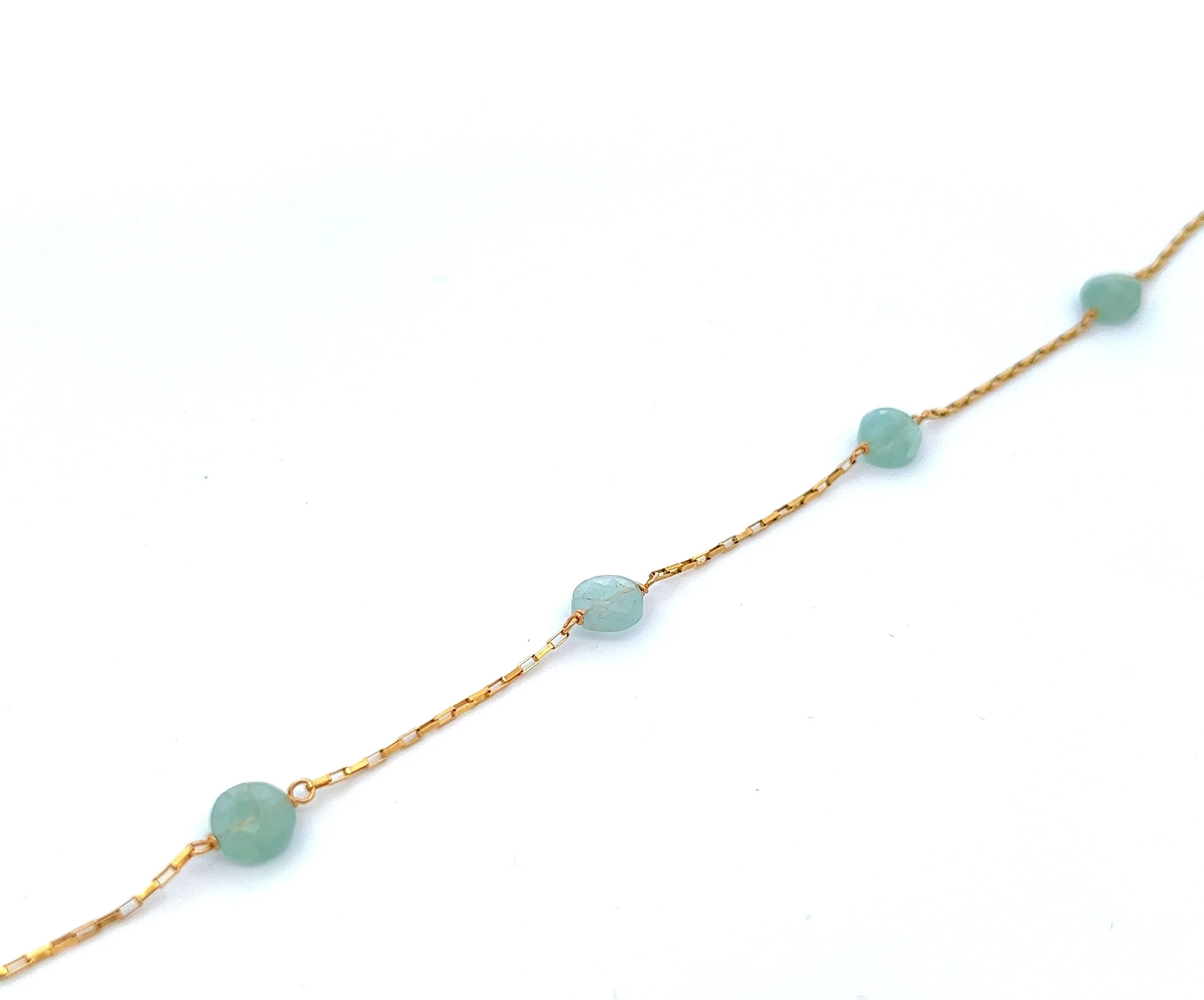 aegean - aquamarine five-station necklace