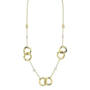 Alamode Gold Brass Necklace with AAA Grade CZ in Citrine Yellow