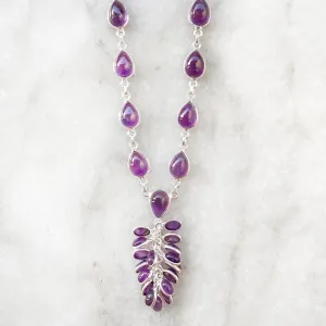 Amethyst Tassel Silver Necklace