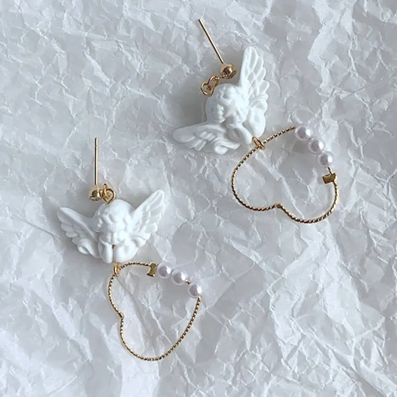 Angel Heart Pearl Earrings