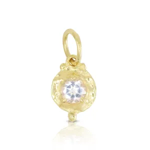 April Topaz Gold Birthstone Necklace Charm