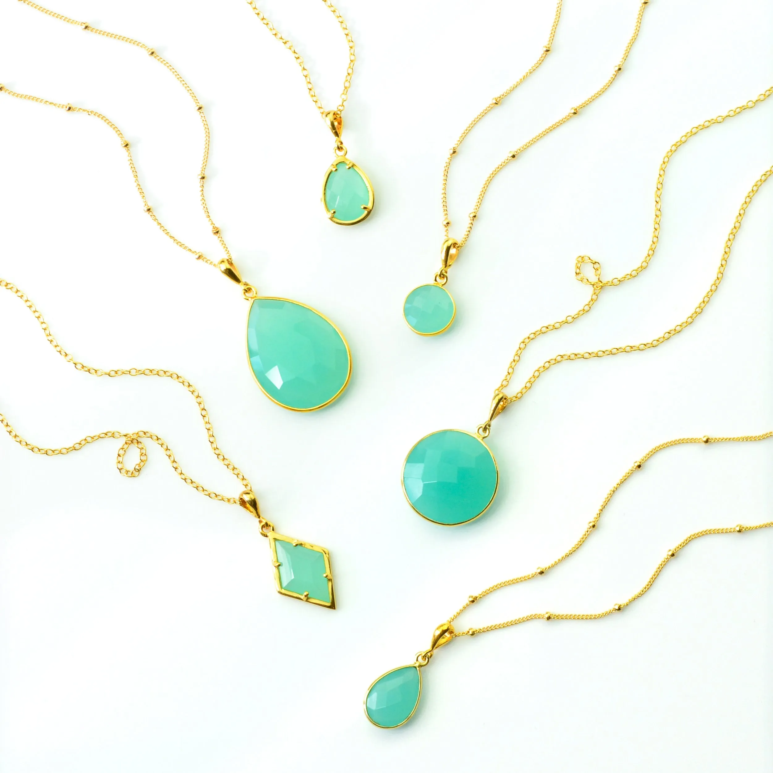 Aqua Chalcedony Necklace : March Birthstone