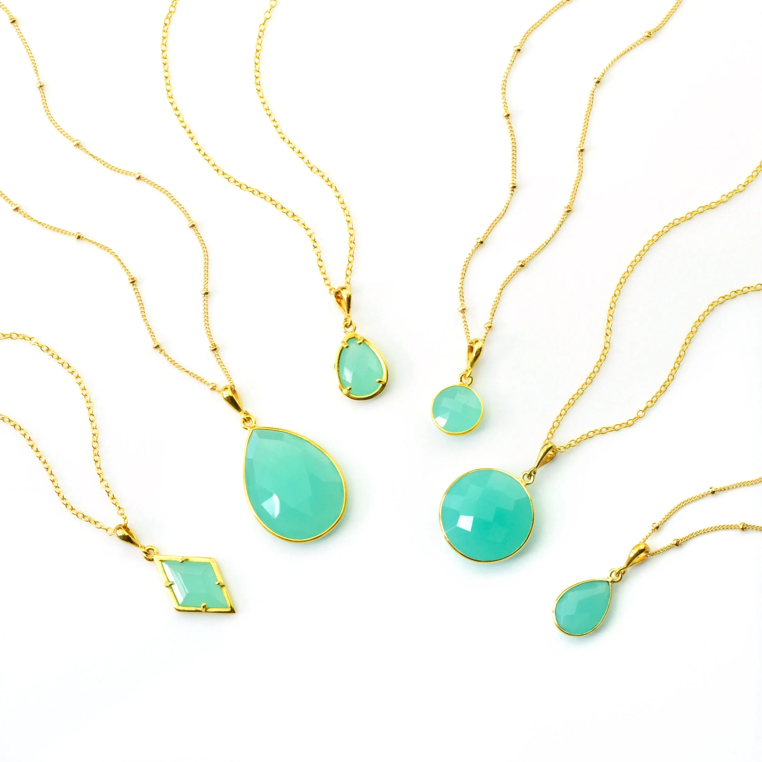 Aqua Chalcedony Necklace : March Birthstone