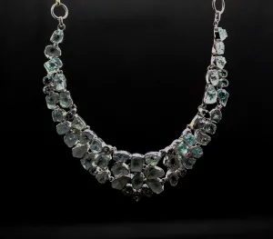 Aquamarine and Blue Topaz  Statement Necklace