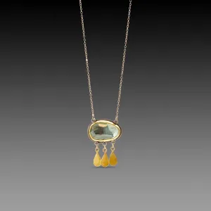 Aquamarine Fringe Necklace
