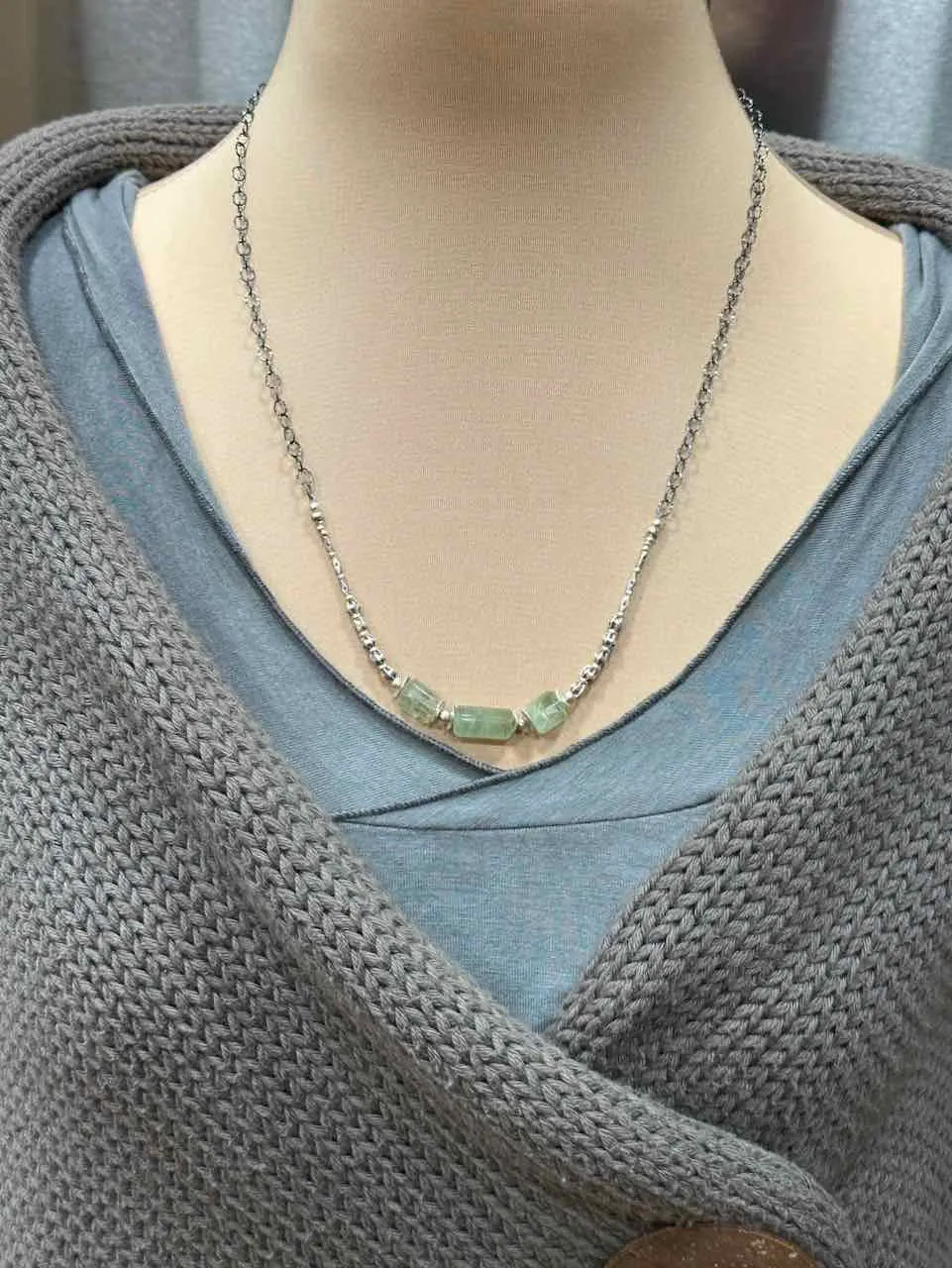 Aquamarine Nugget Necklace