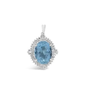 Aqumarine & Diamond Pendant