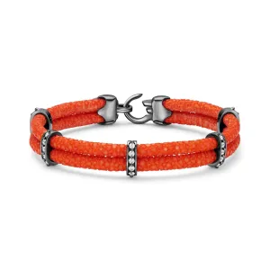 B452 Orange Stingray with Black Platinum and Diamonds