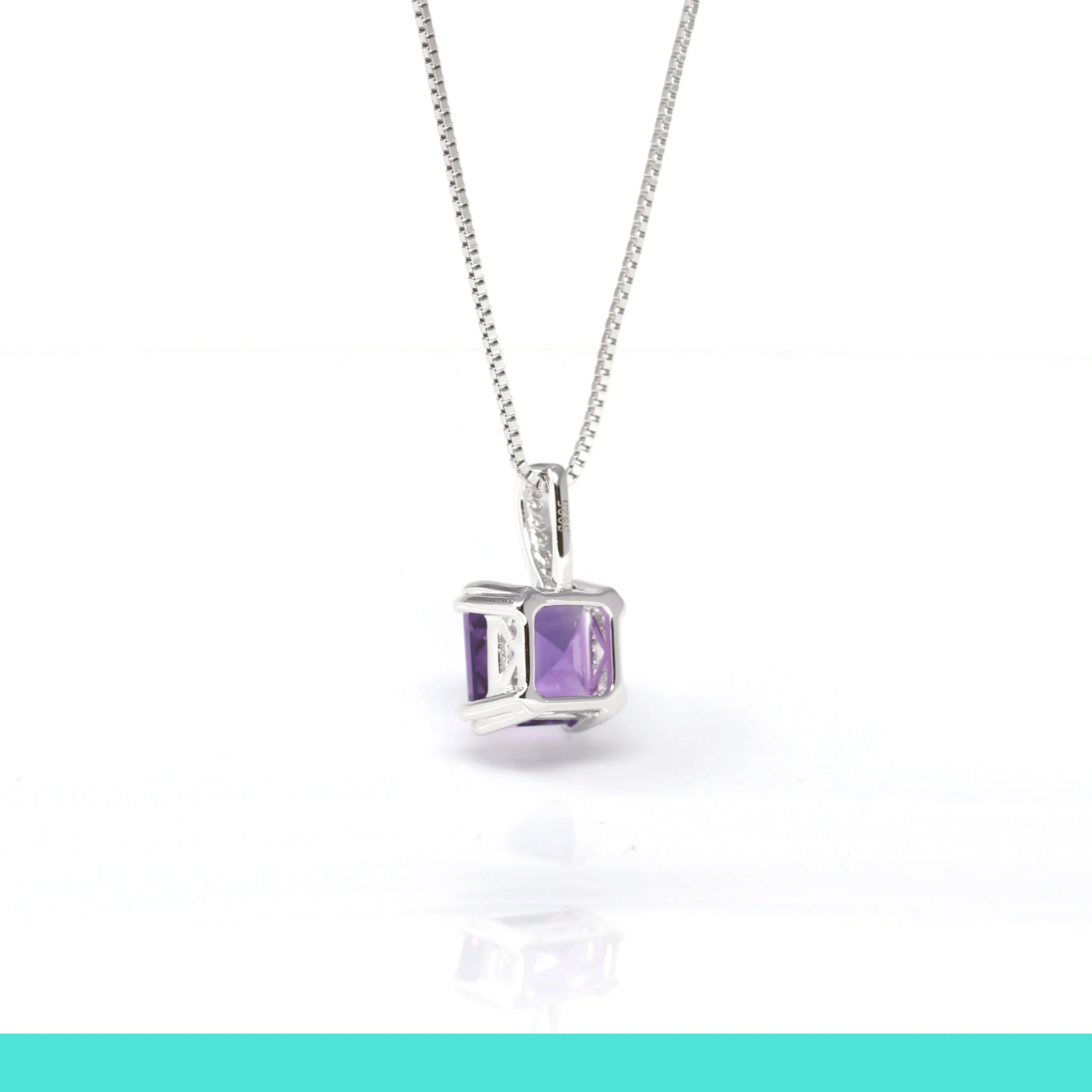 Baikalla™ Classic Sterling Silver Natural Amethyst Pendant Necklace With CZ