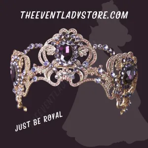 Baroque Magnificent Crystal Amethyst Tone Rhinestone Tiara