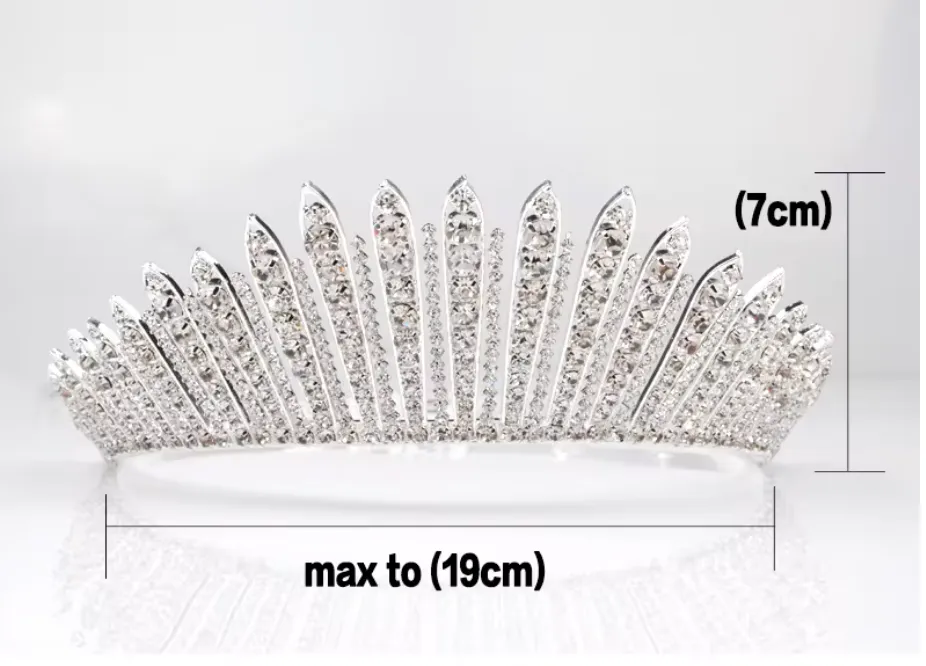 Beauty Pageant Tiara Crown Clear Crystals  Hair Accessory
