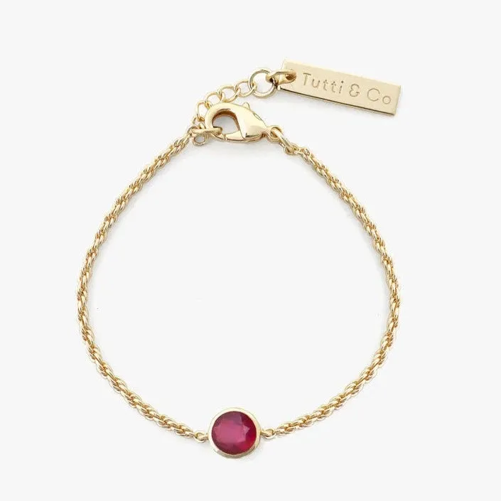 Birthstone Bracelet Gold - Choice of Month Stones