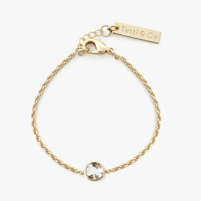 Birthstone Bracelet Gold - Choice of Month Stones