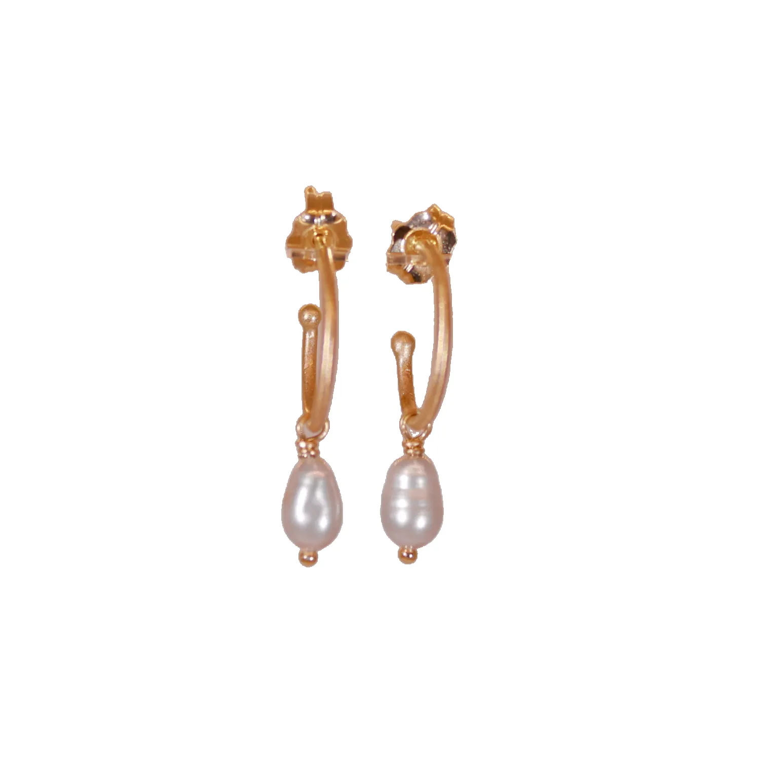 Biwa Pearl Dangle Hoops