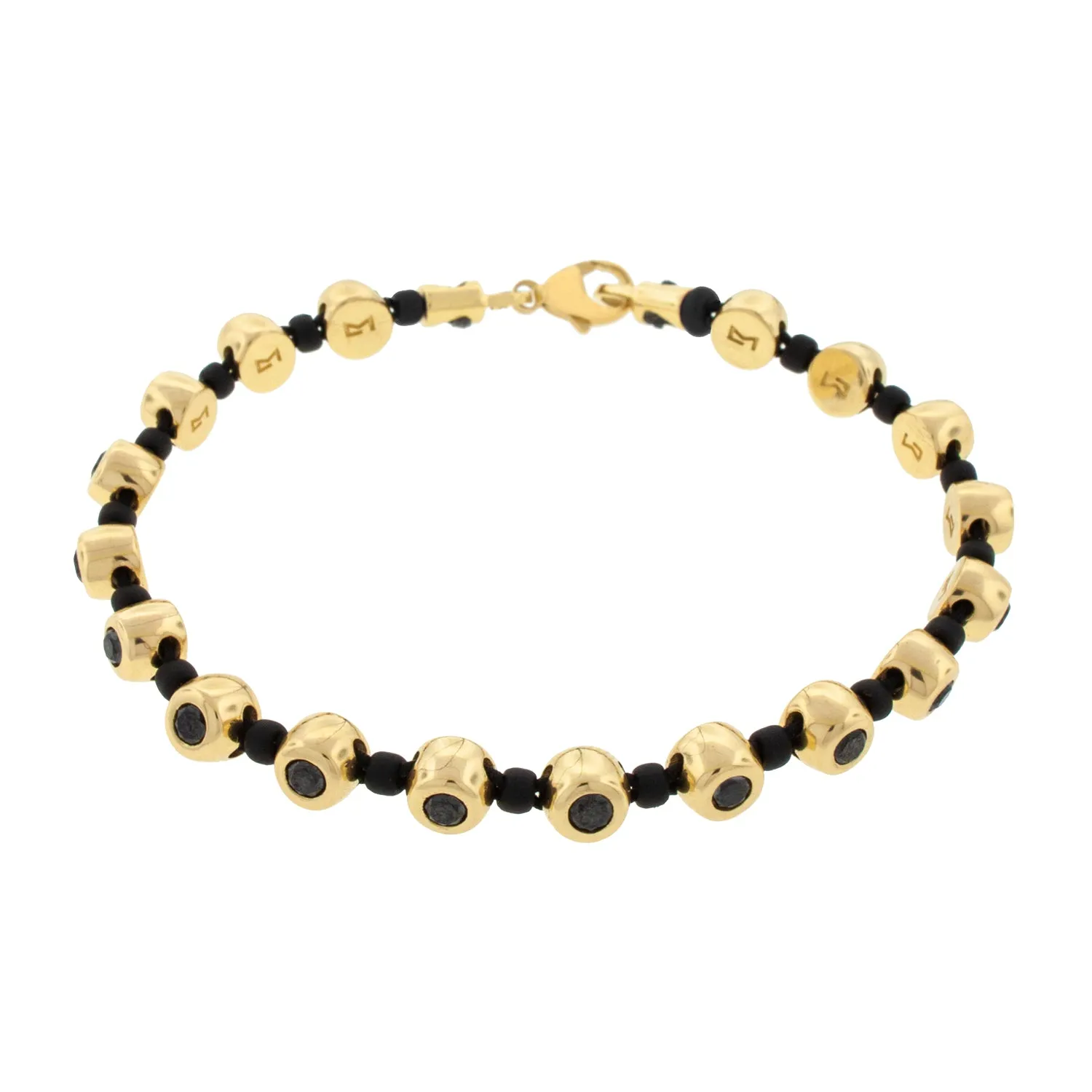 Black Diamond Gold Dome Bracelet
