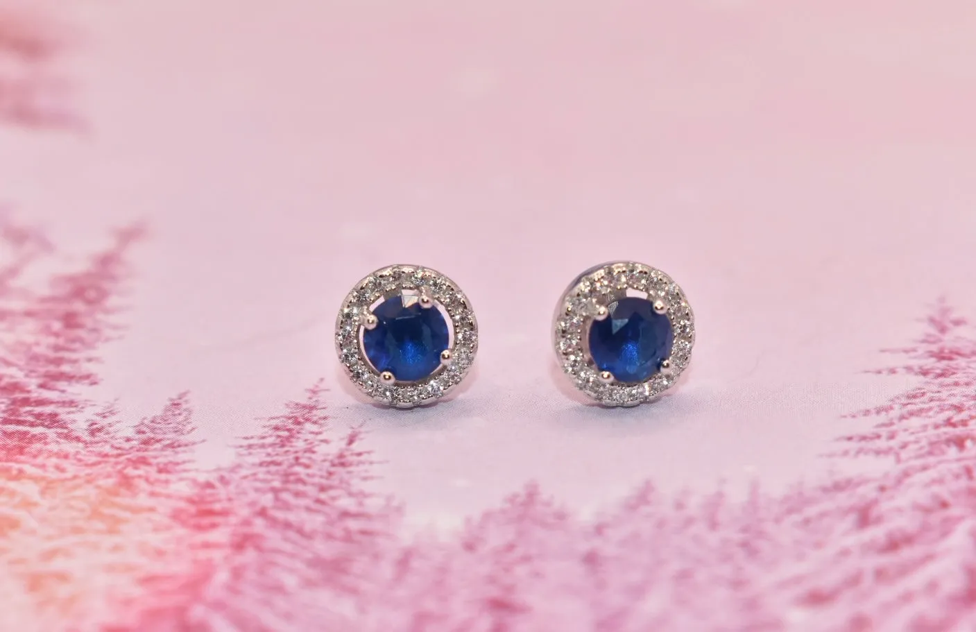 Blue Siberian Quartz & CZ Studs