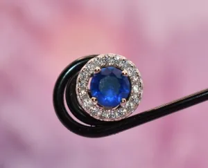 Blue Siberian Quartz & CZ Studs