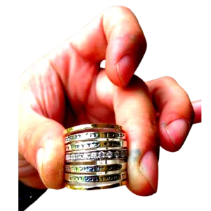 Bluenoemi Israeli Jewelry / Bless Prayer & Poesie Ring / Spinner Rings / Fidget rings for Woman