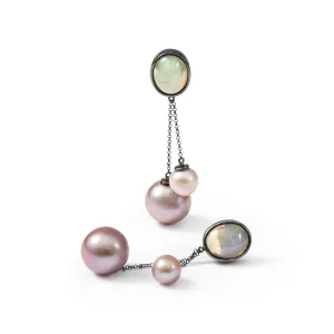 Bolla White Opal and Purple Pearl Earrings