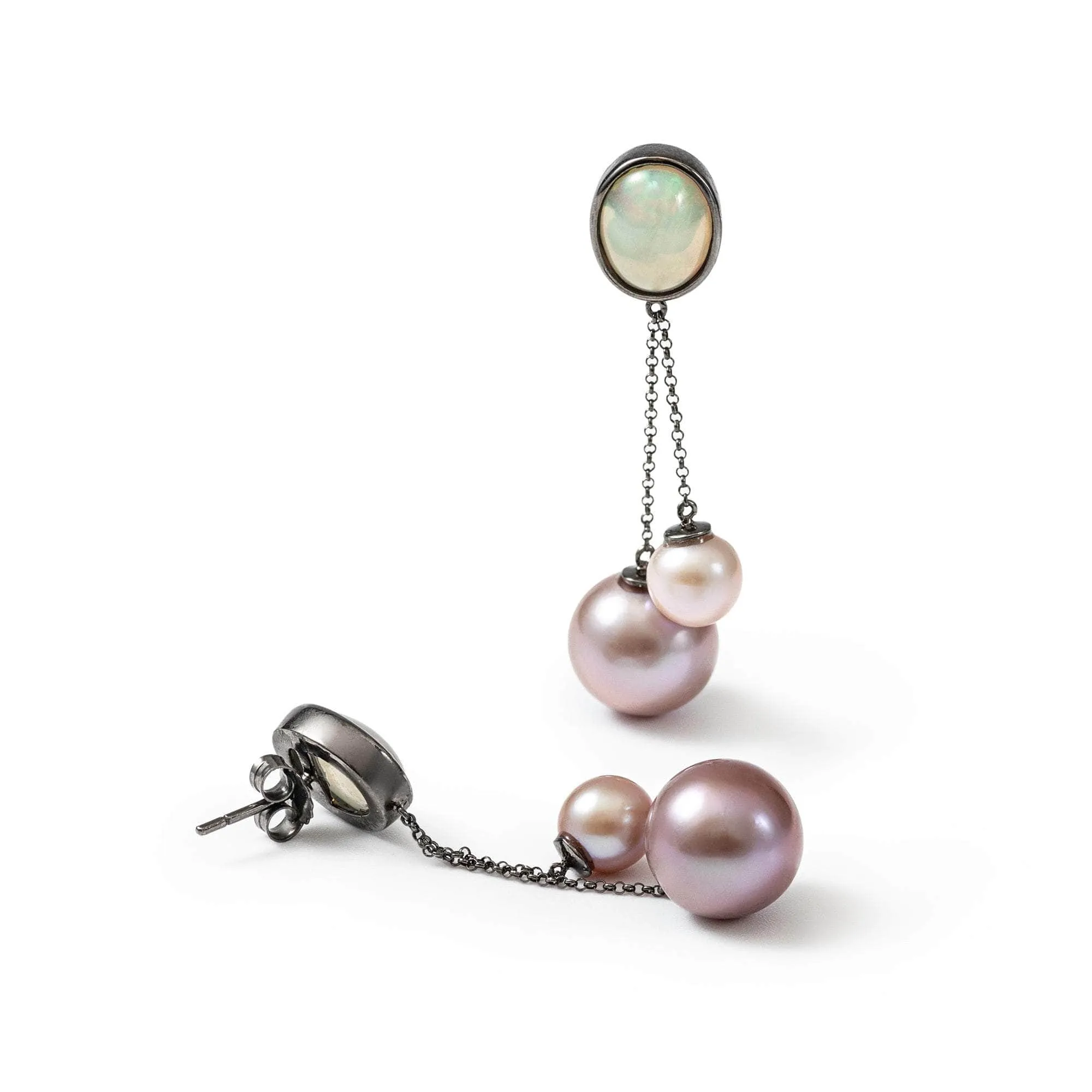 Bolla White Opal and Purple Pearl Earrings