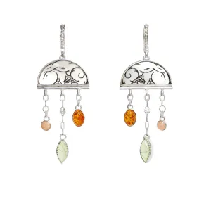 BOMBELLI . SUPER .  Half Moon Jewel Drop Earrings