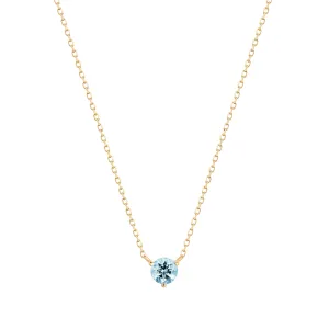 CANDICE | Aquamarine Solitaire Necklace