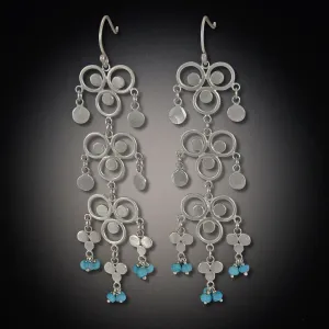 Chandelier Earrings with Turquoise Clusters