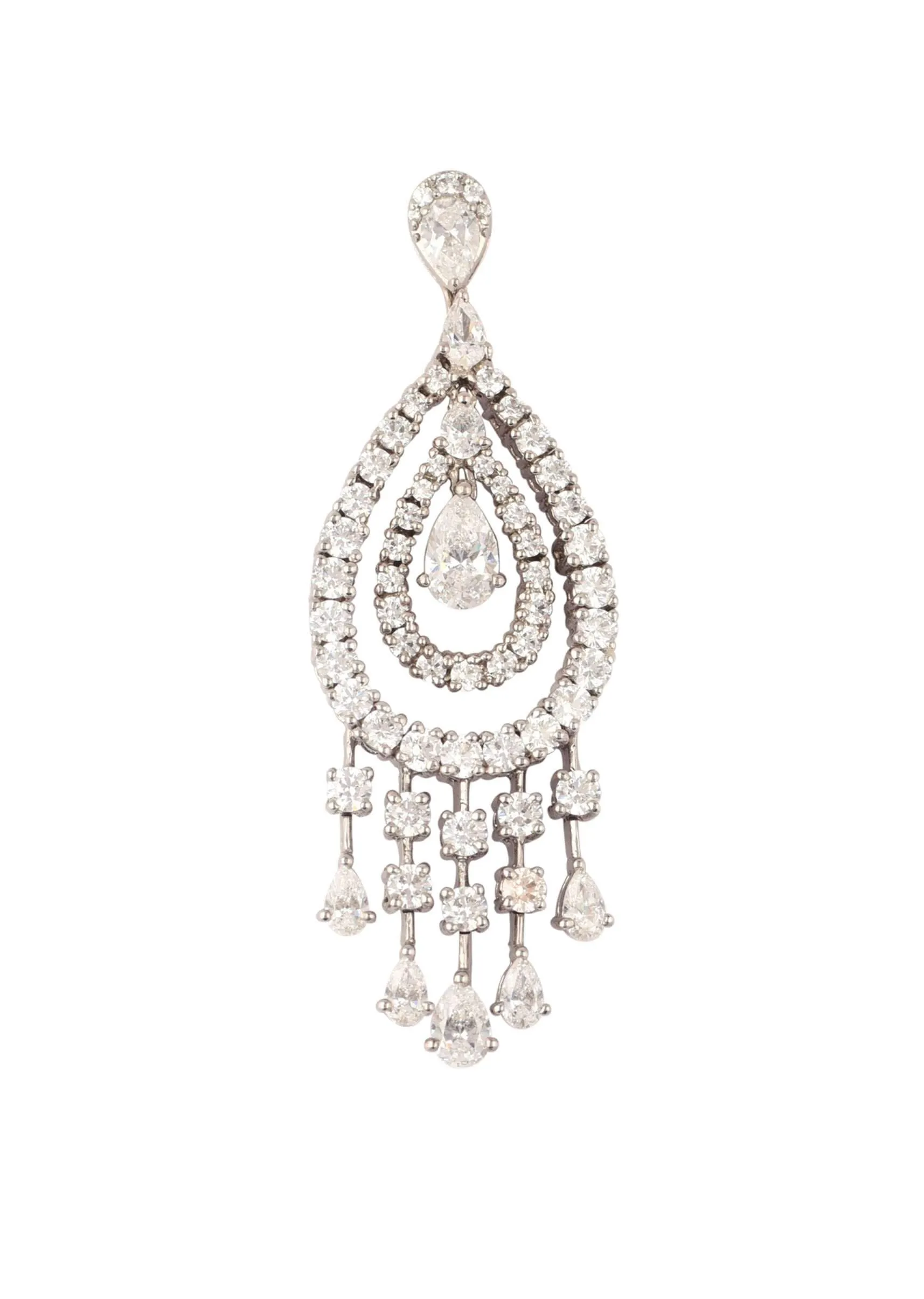 Chandelier Swarovski Dangler Earrings In 92.5 Silver