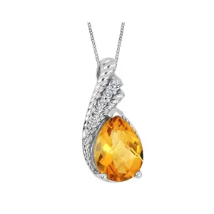 Citrine and Diamond Necklace