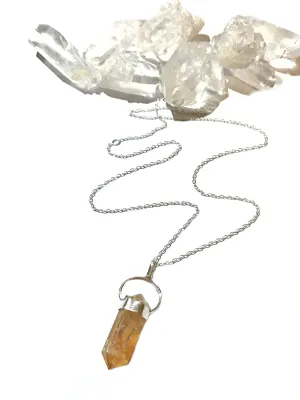 Citrine Crystal Point Necklace