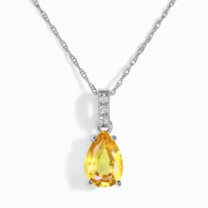 Citrine Diamond Necklace Sway - November Birthstone