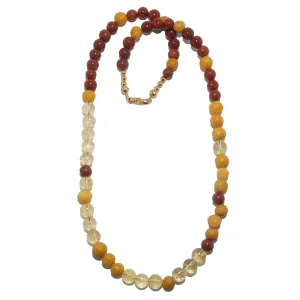 Citrine Necklace Vivid Sunset Red Yellow Jasper Healing Crystals