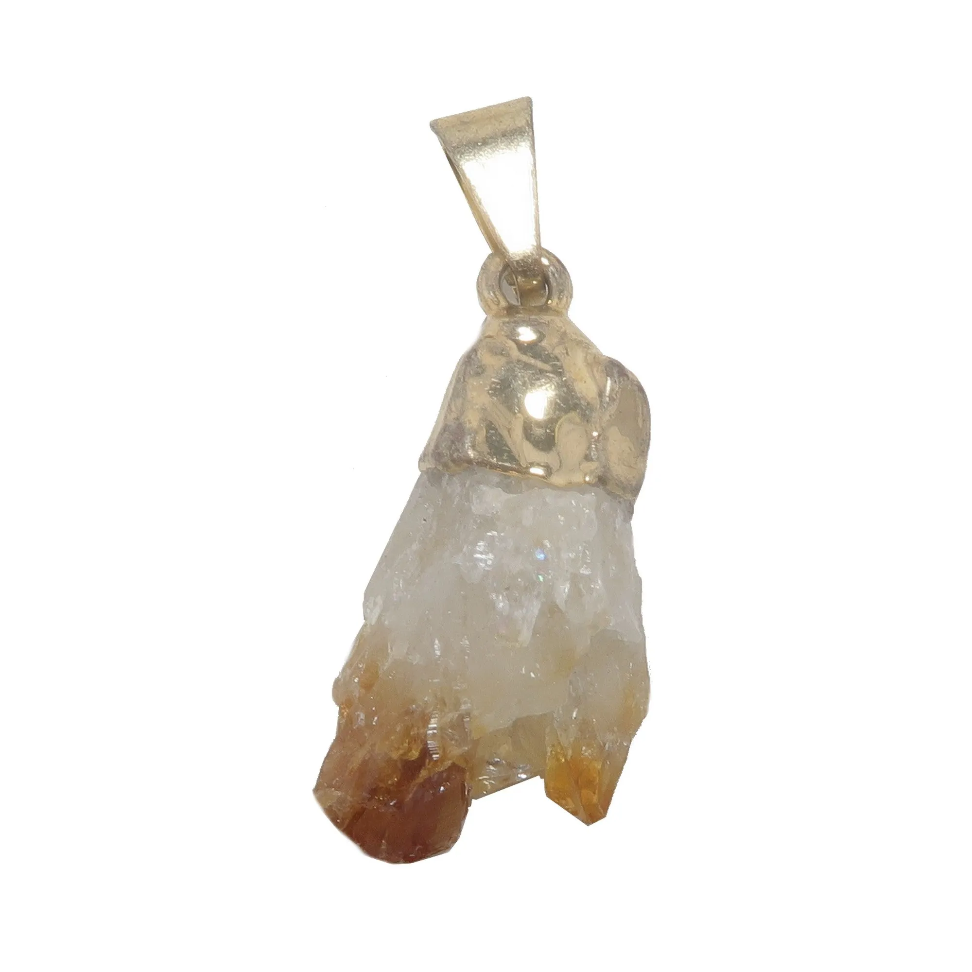 Citrine Necklace Yellow Sun Prosperity Raw Gemstone Gold