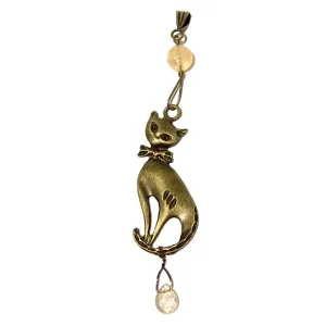 Citrine Pendant Upscale Cat Boutique Gold Bowtie Gemstone