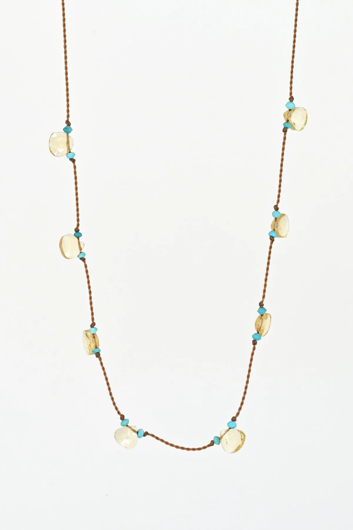 Citrine Petal Necklace - Turquoise