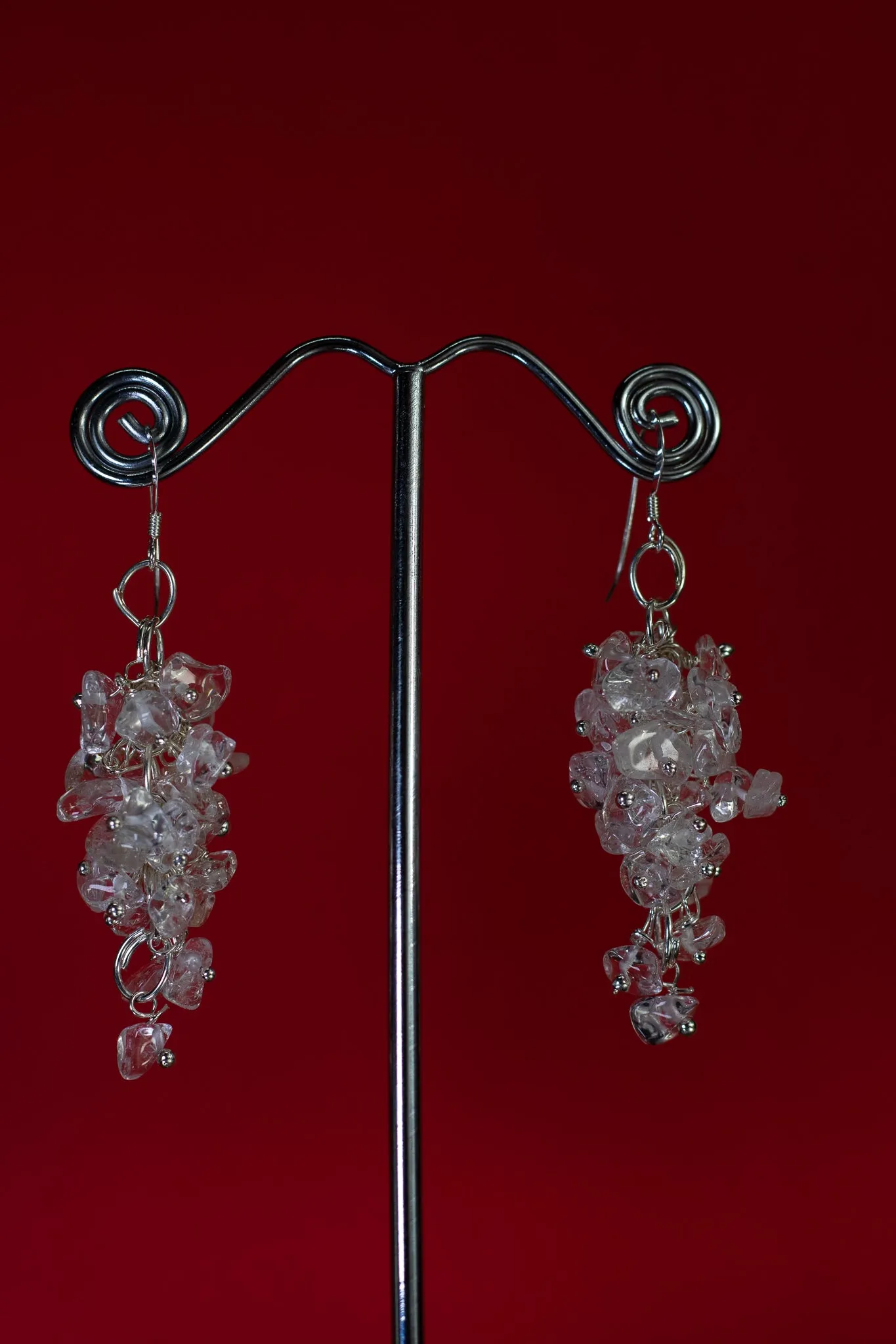 Clear Quartz Cluster Earrings