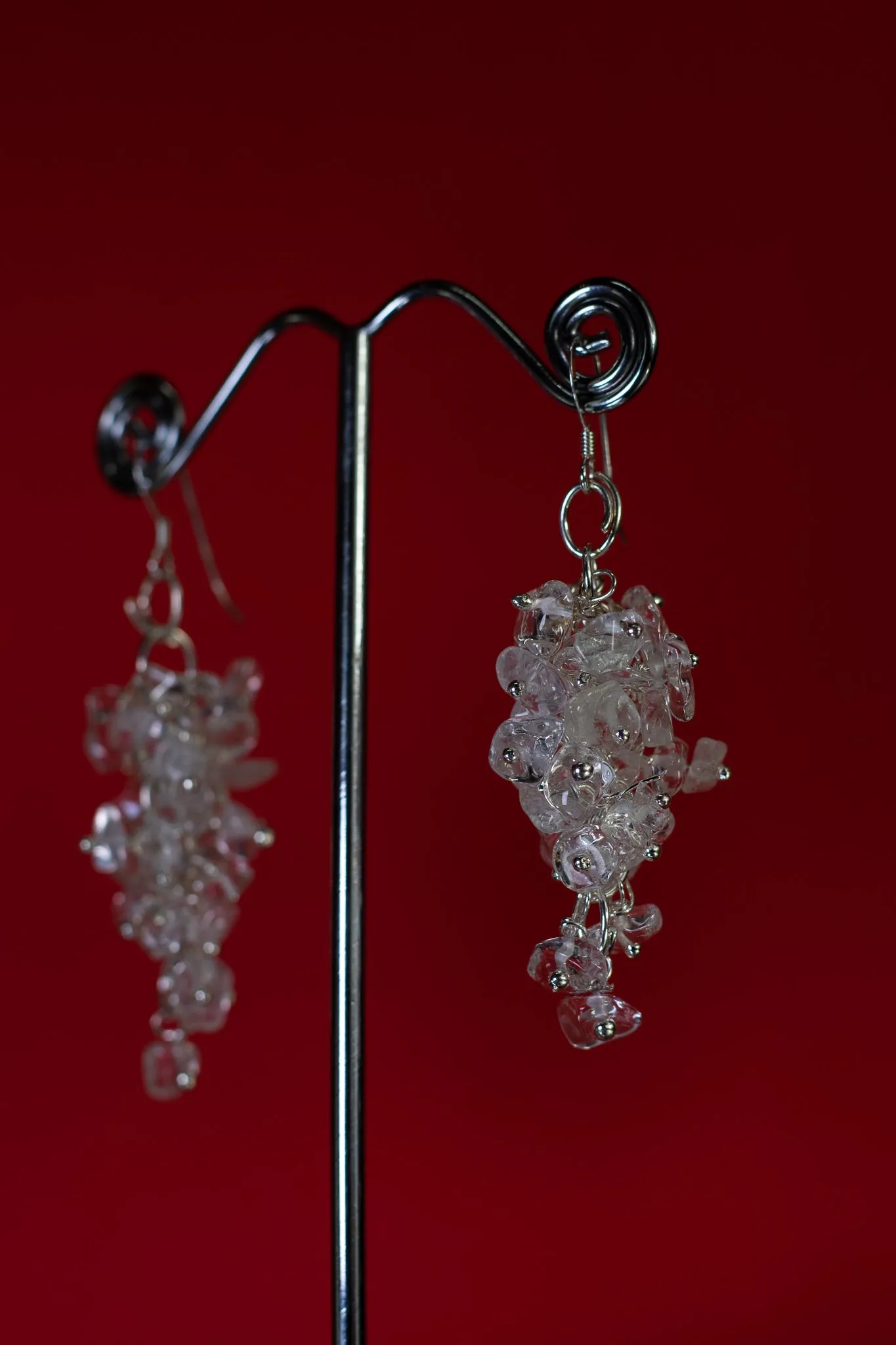 Clear Quartz Cluster Earrings