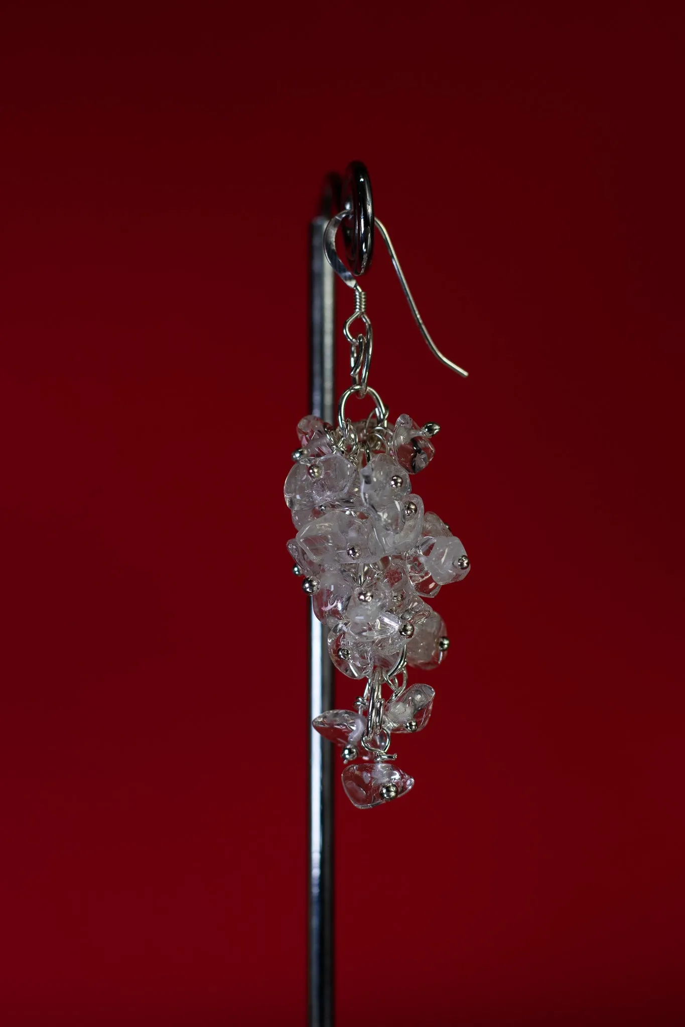 Clear Quartz Cluster Earrings