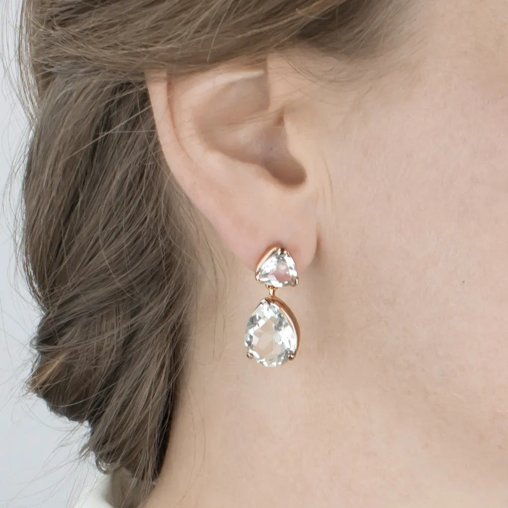 Clear Quartz Drop Earrings