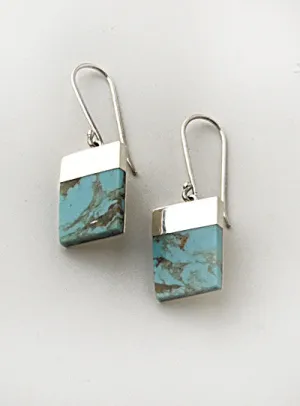 Collection Lourdes Hernandez ~ Semi Precious Stones with Sterling Silver Rectangular Earrings